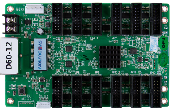 Sysolution receiving card D60-12, 12HUB75 ports support P1.538, P1.5,P1.667 modules