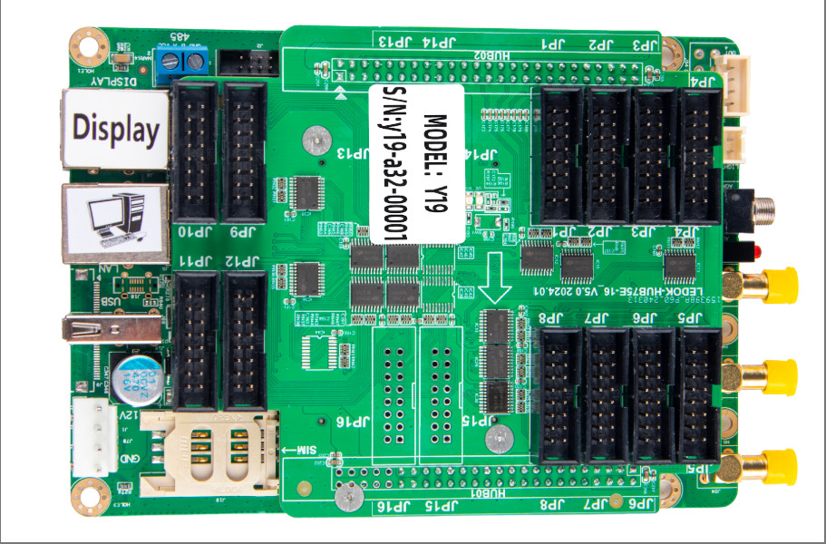 Sysolution Android Control Card Y19 16 hub 75 Ports 4 Cortes-A35 1080P 90,000 Pixels,support high refresh module
